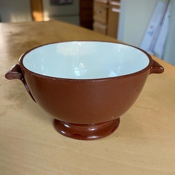 Vintage Early Handled Pedestal Bowl 5” Brown - Picture 1 of 16